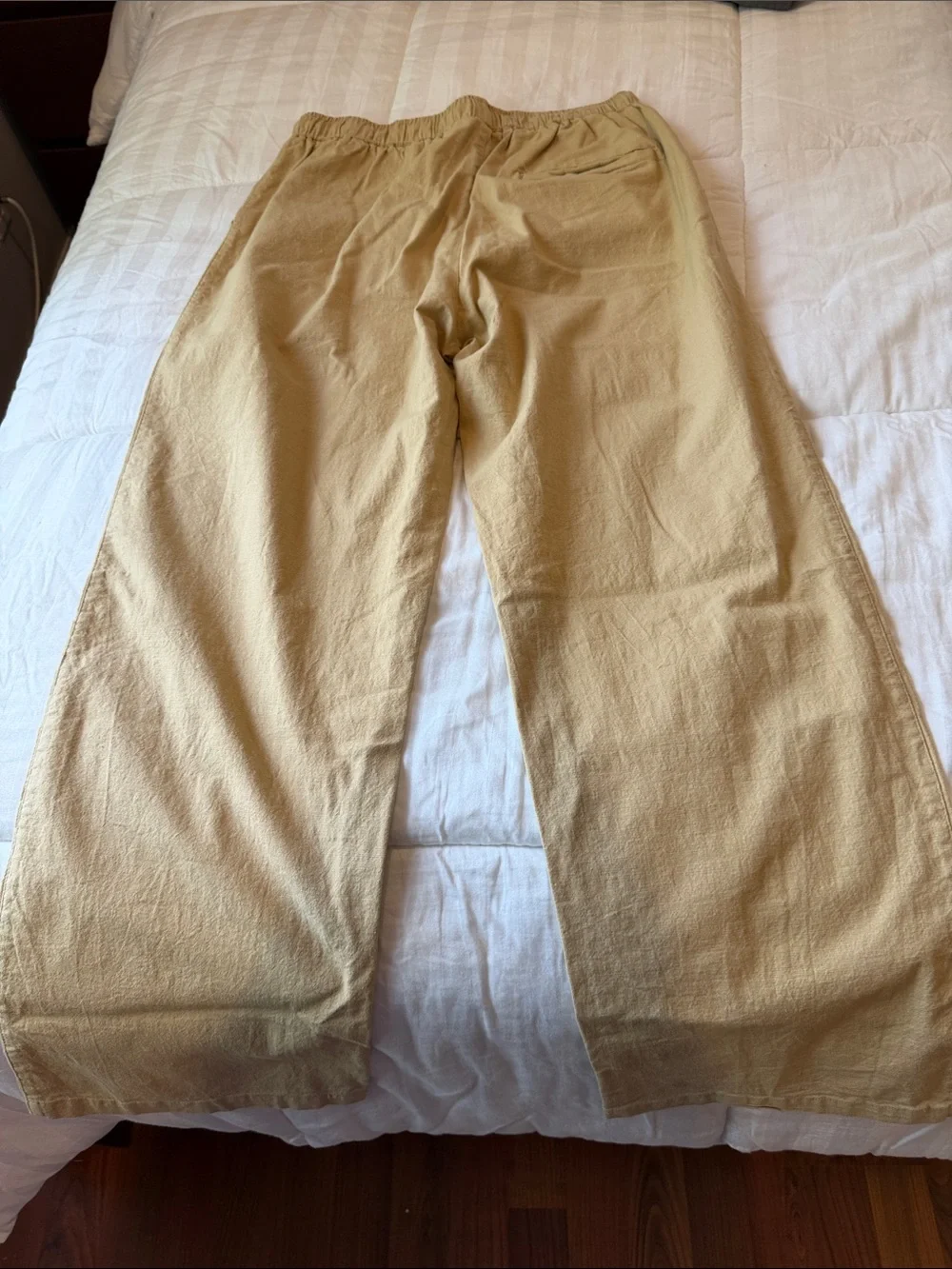 Men's Relaxed Fit Tan Drawstring Pants, medium.